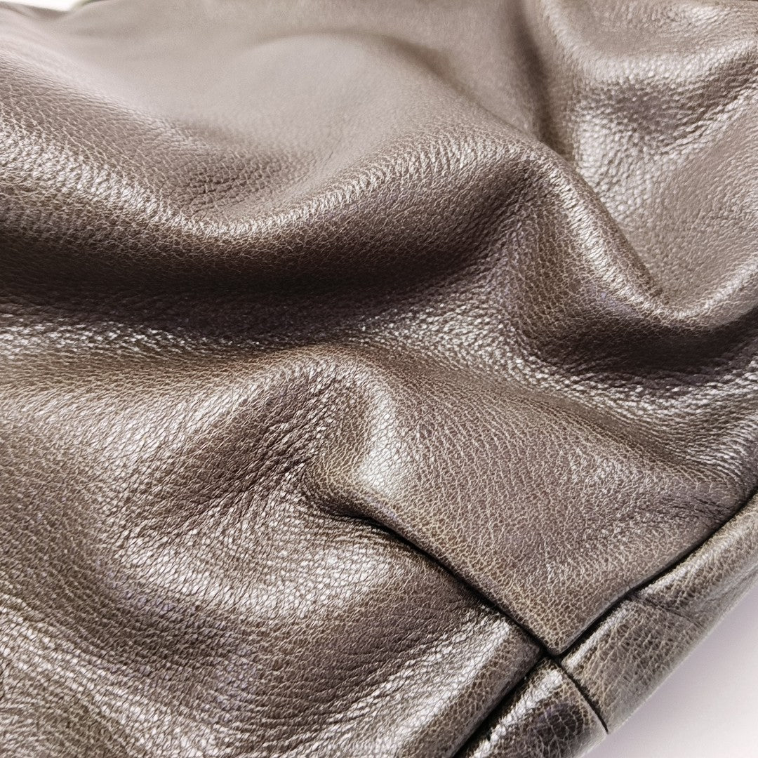 Calfskin Top Handle Bag Gray