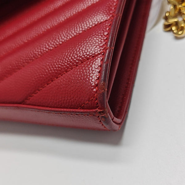 MONOGRAM Medium Chevron Calfskin Red