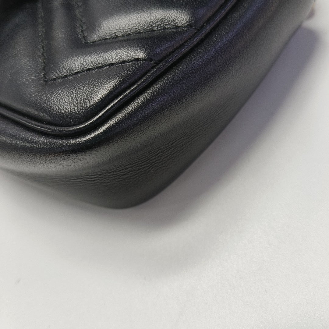 GG Marmont Mini Quilted Calfskin Black