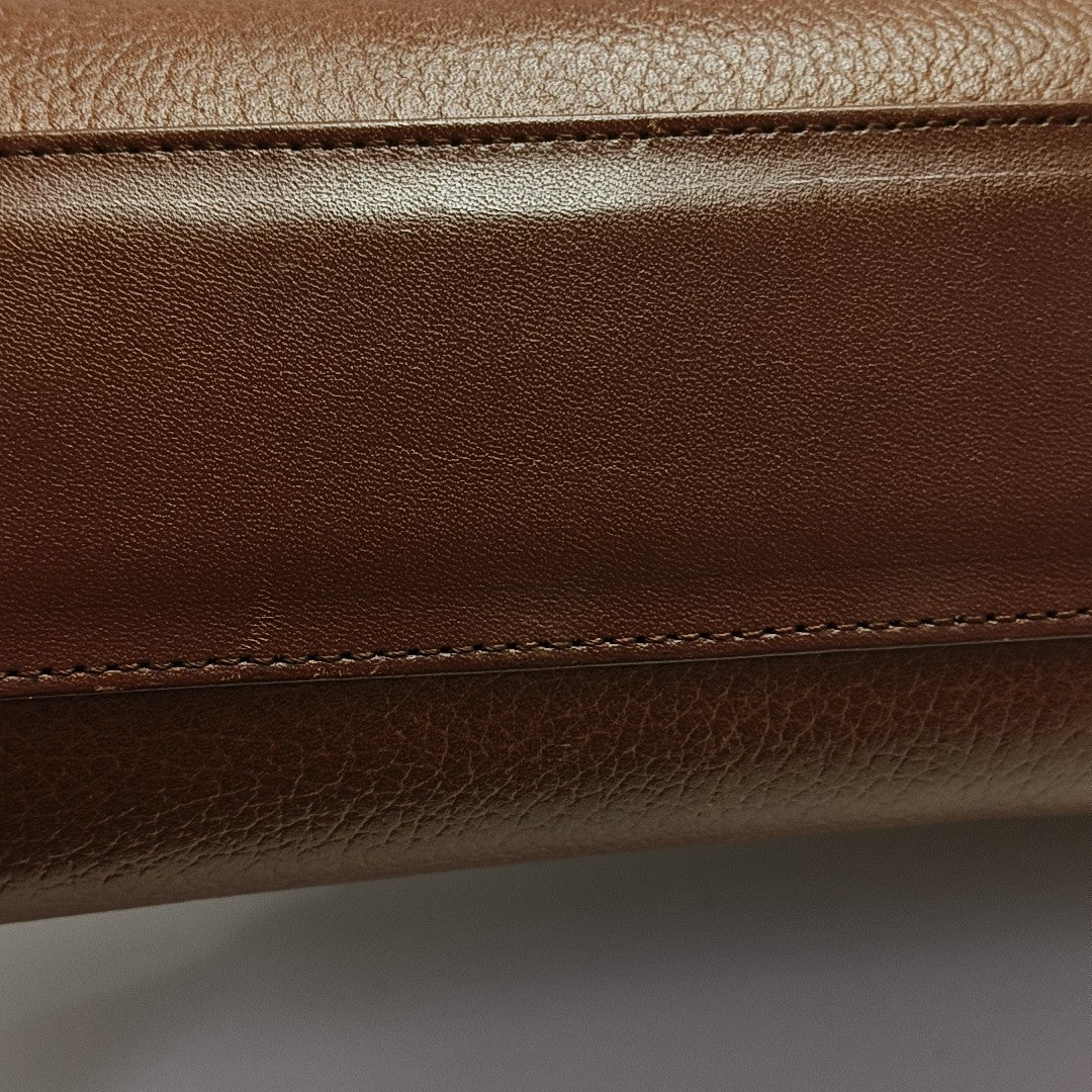 Calfskin Shoulder Bag Brown