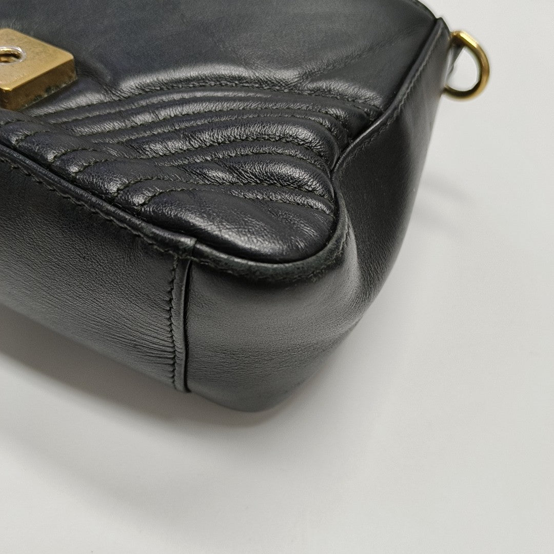 GG Marmont Mini Quilted Calfskin Black