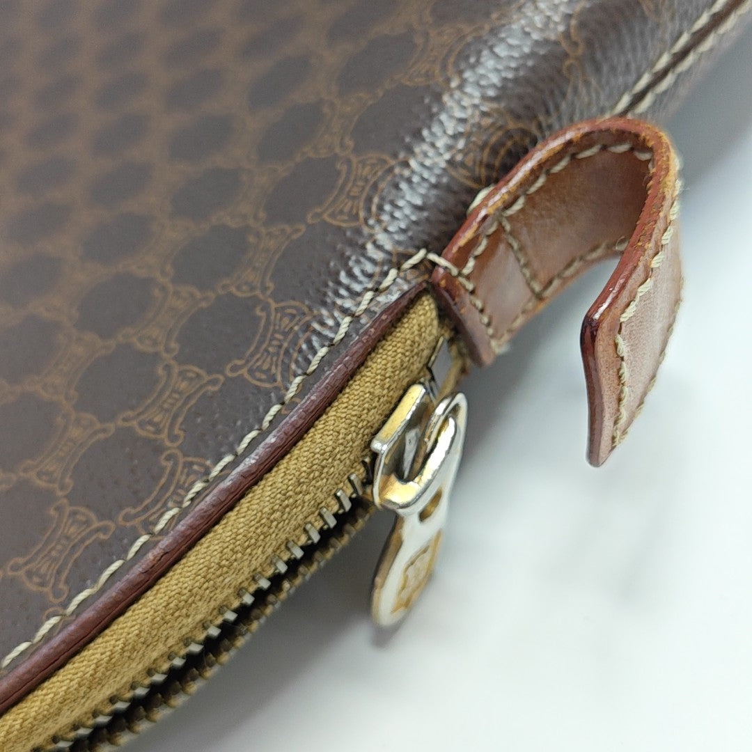 Coated Canvas Tote Bag Brown