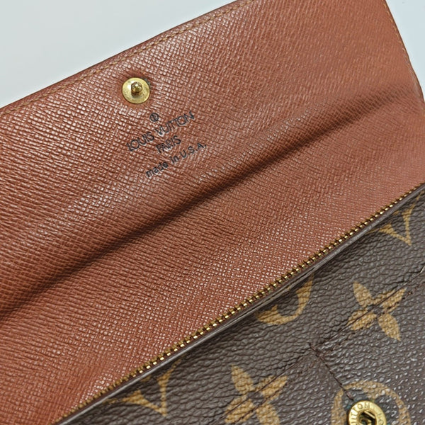 PORTE MONNAIE Monogram Coated Canvas Brown Wallet