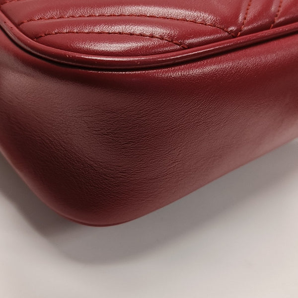 GG Marmont Small Quilted Calfskin Red