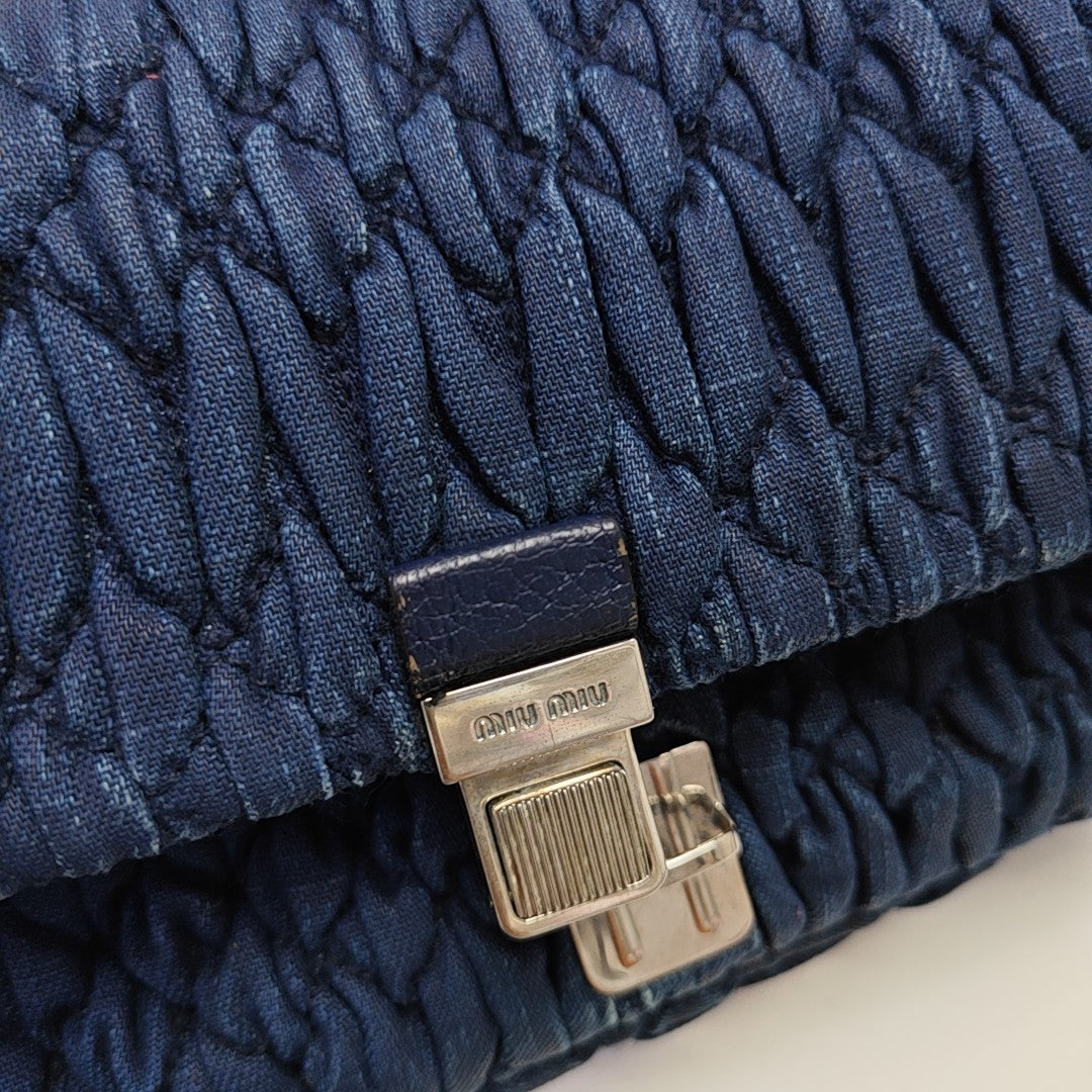 Crystal Quilted Fabric Blue