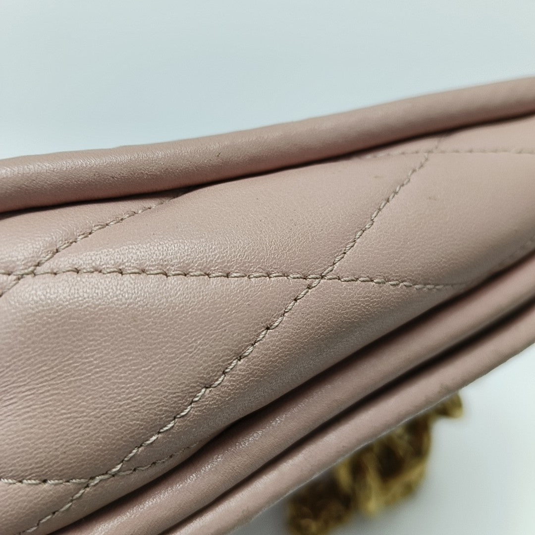 Quilted Leather Shoulder Bag Pink