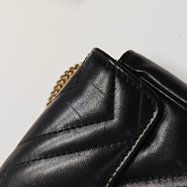 GG Marmont Mini Quilted Calfskin Black