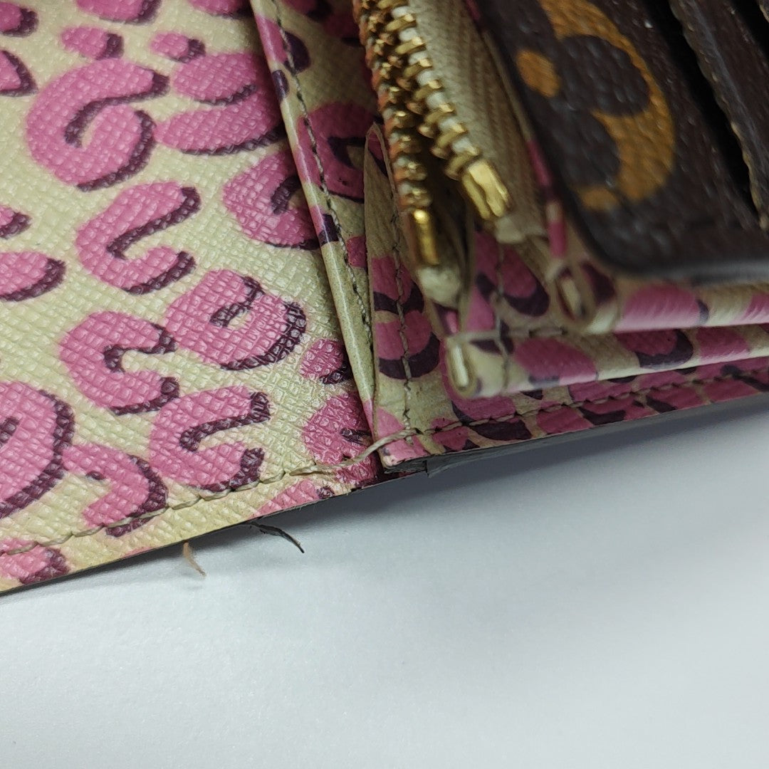 PORTE MONNAIE Monogram Coated Canvas Brown Wallet