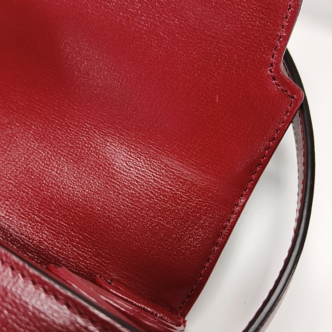 GG Ring Small Calfskin Red