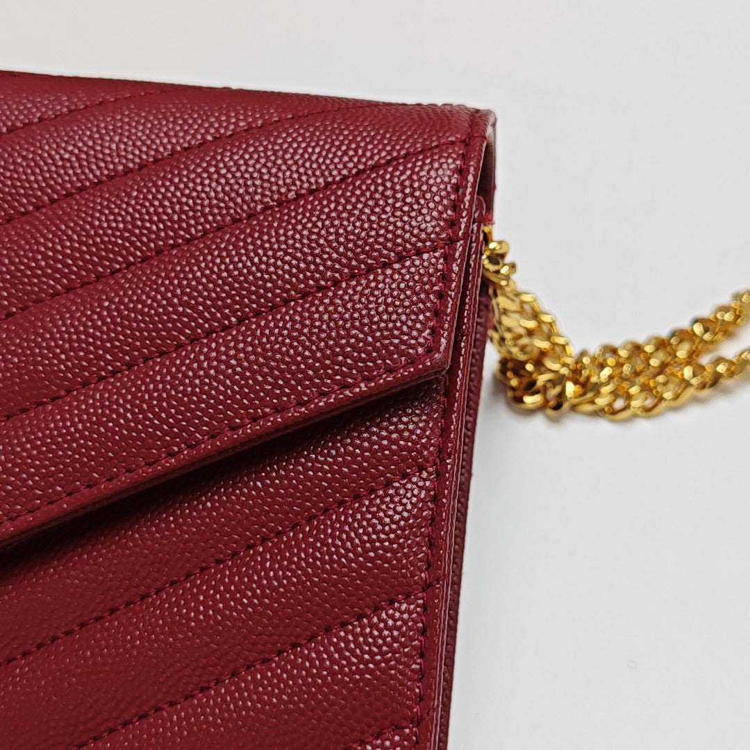 MONOGRAM Medium Chevron Calfskin Red