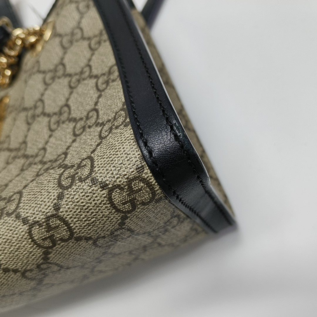 Padlock Small Monogram Coated Canvas Beige