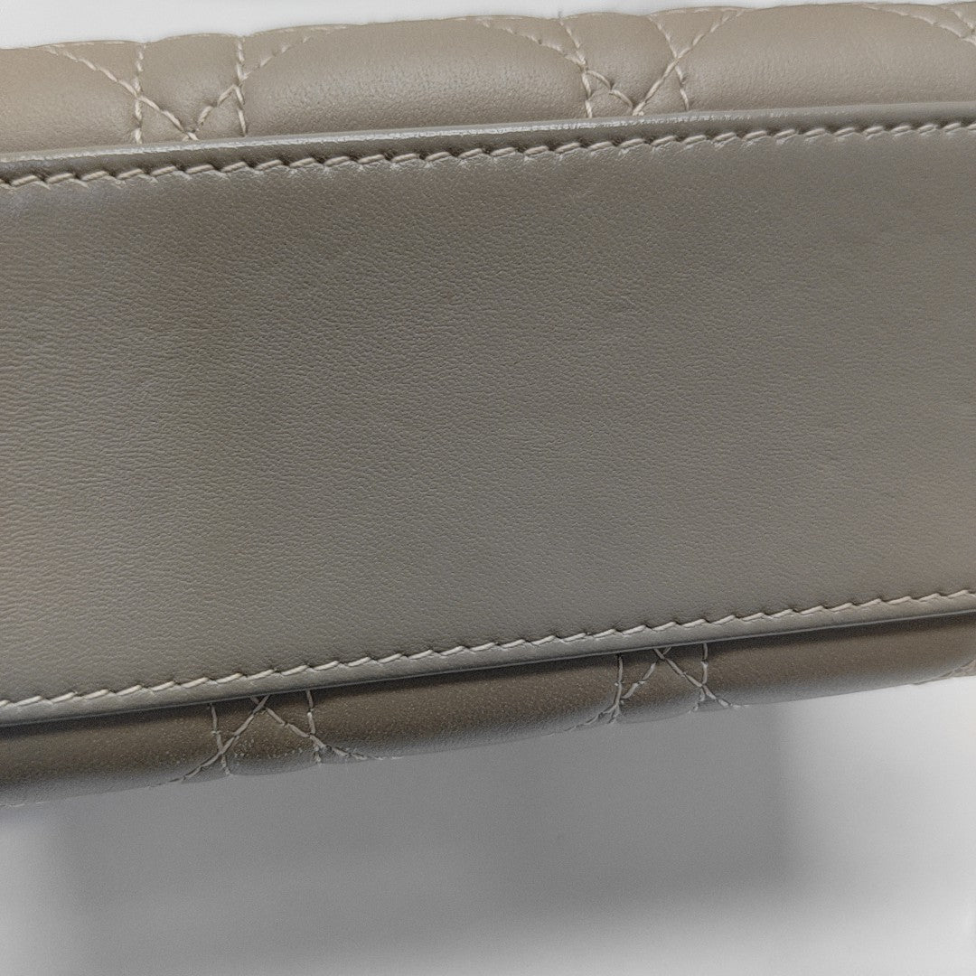 Lady Dior Mini Cannage Lambskin Beige