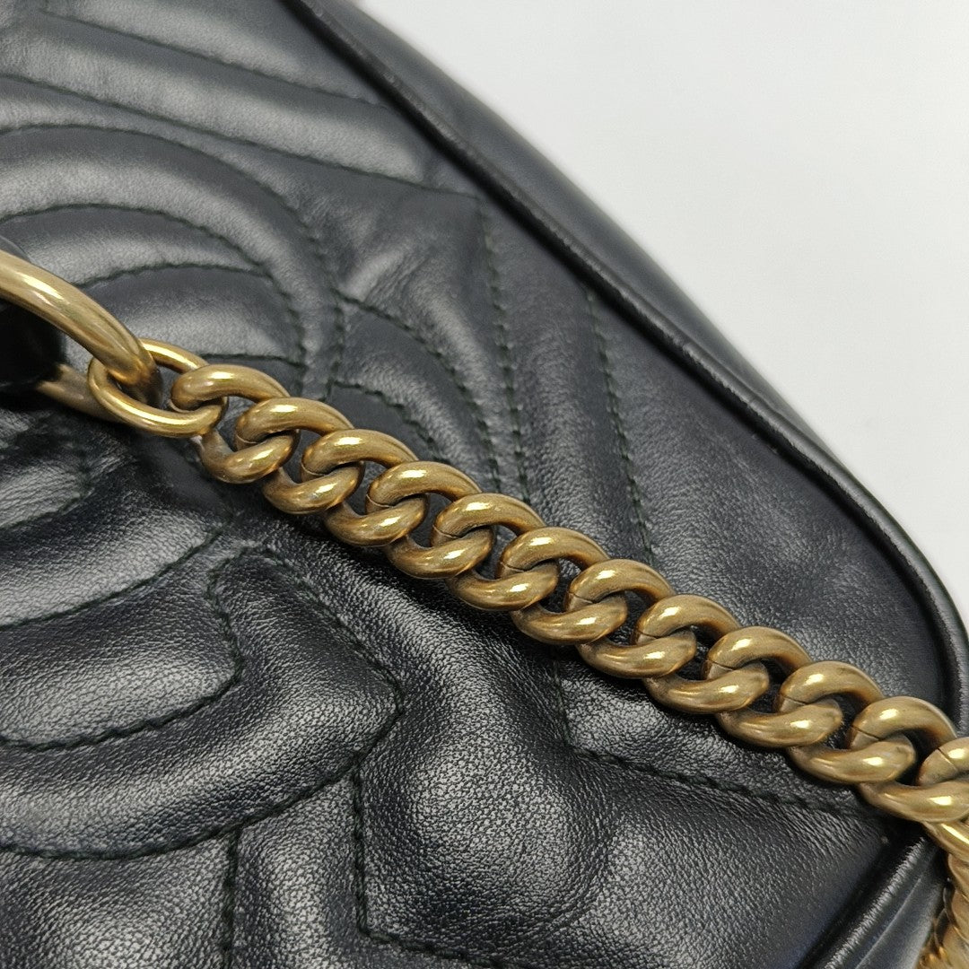 GG Marmont Mini Quilted Calfskin Black