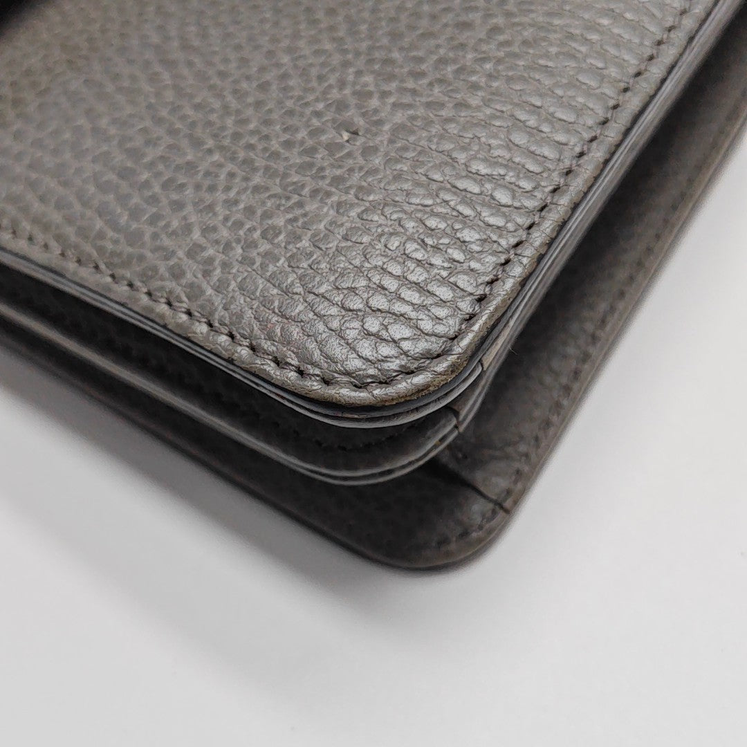 Interlocking G Small Calfskin Gray