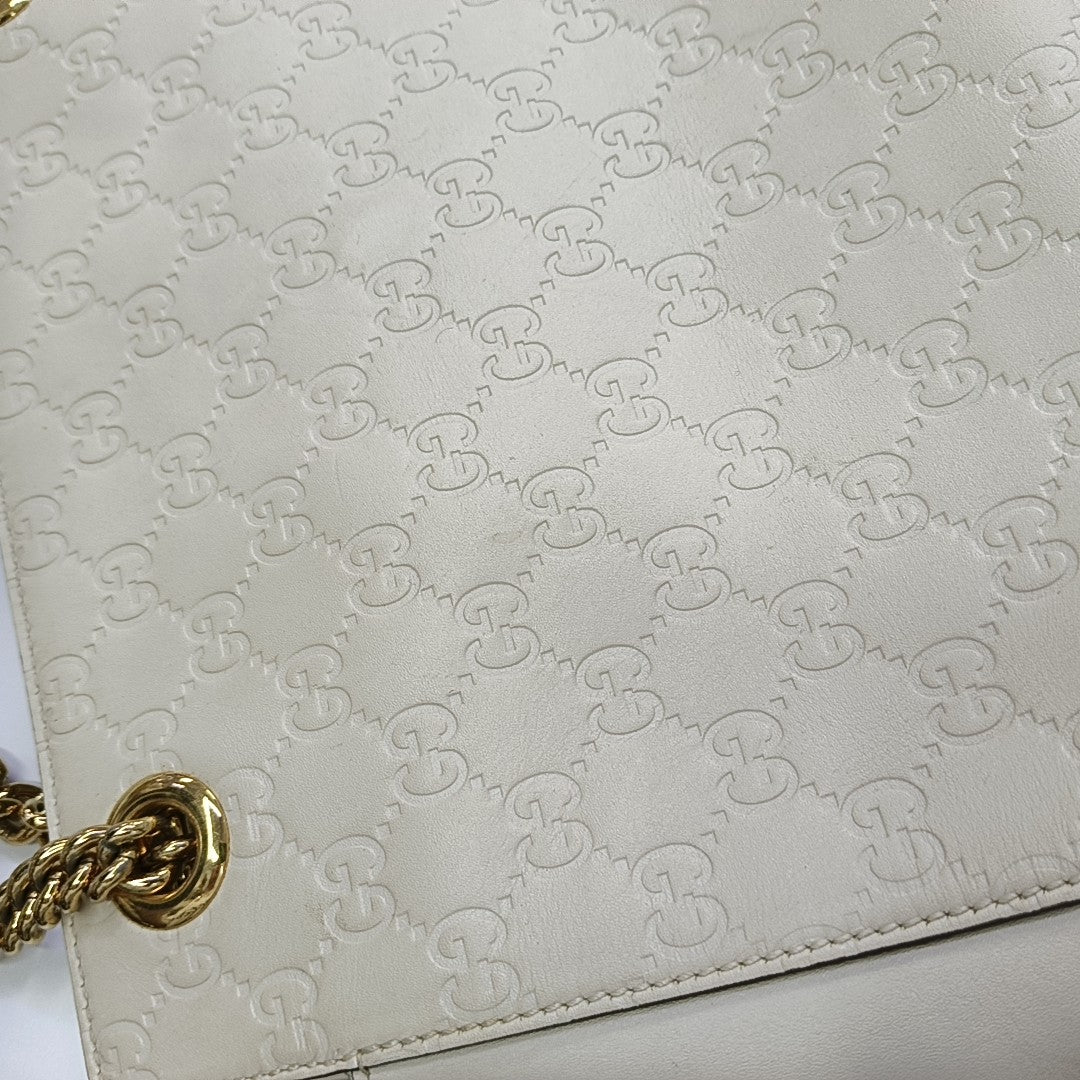 Monogram Calfskin Tote Bag White