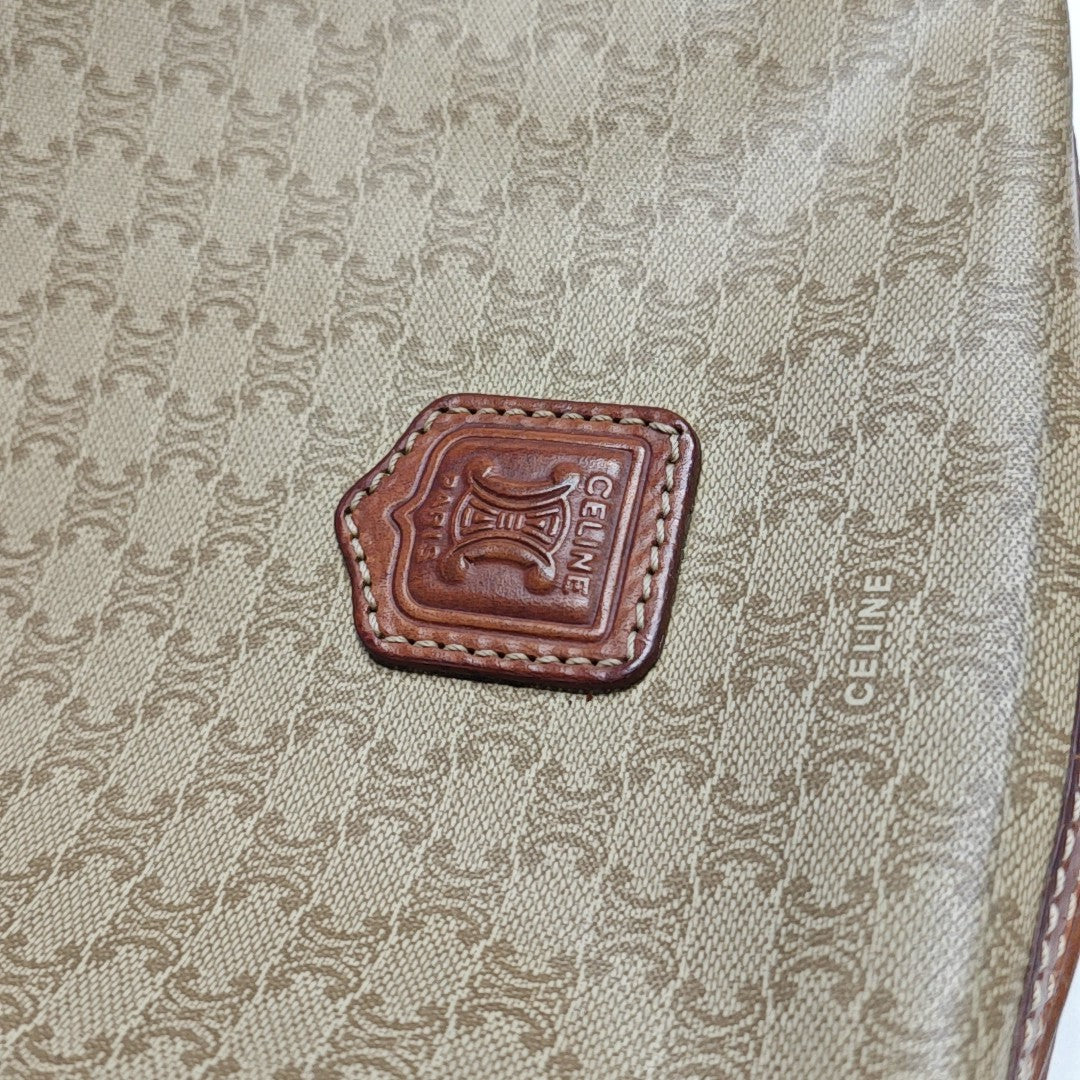 Coated Canvas Clutch Beige