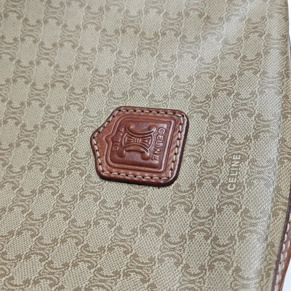 Coated Canvas Clutch Beige