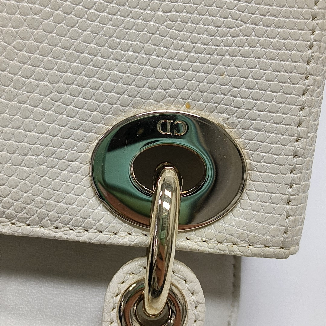 Lady Dior Mini Lizard White