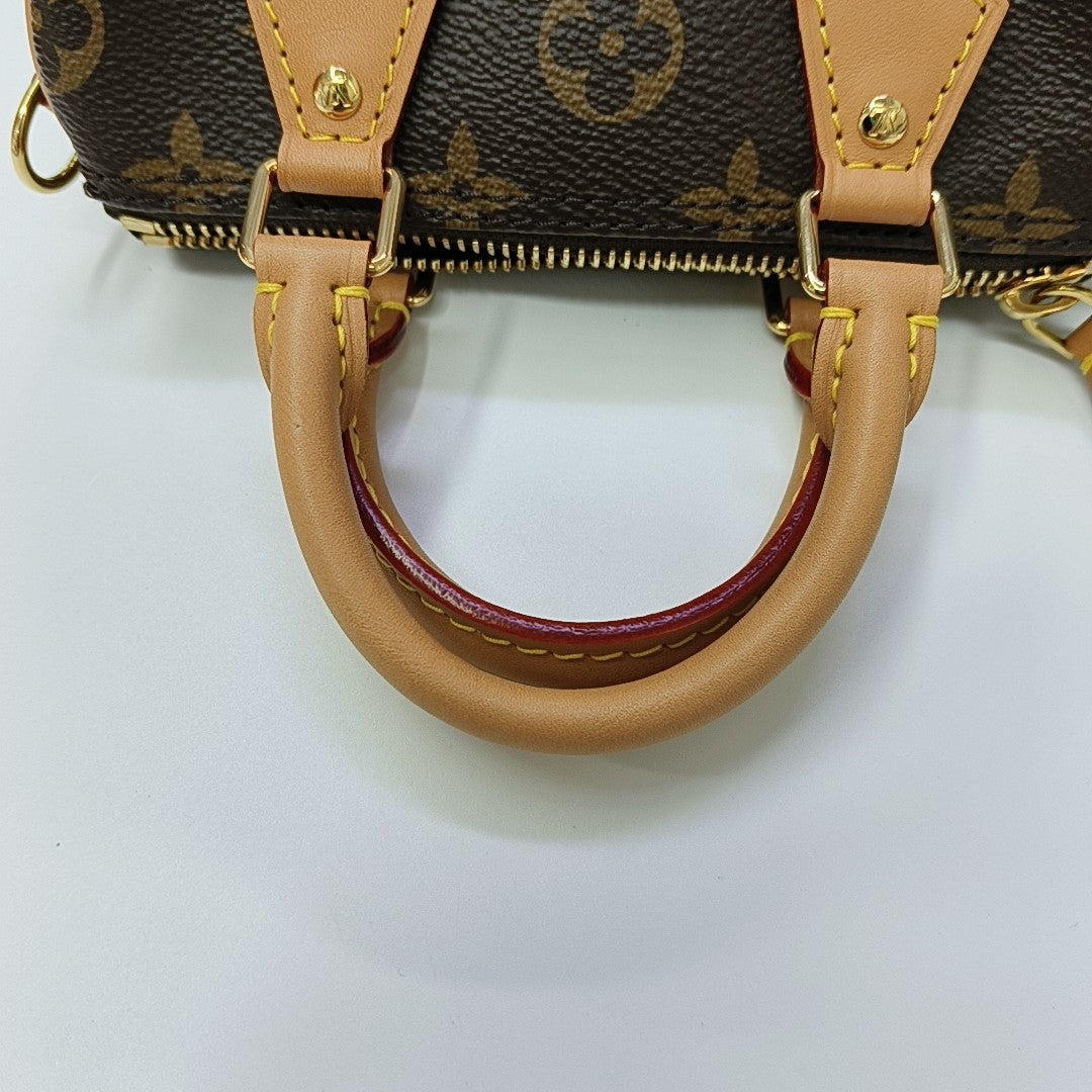 SPEEDY Nano Monogram Coated Canvas Brown