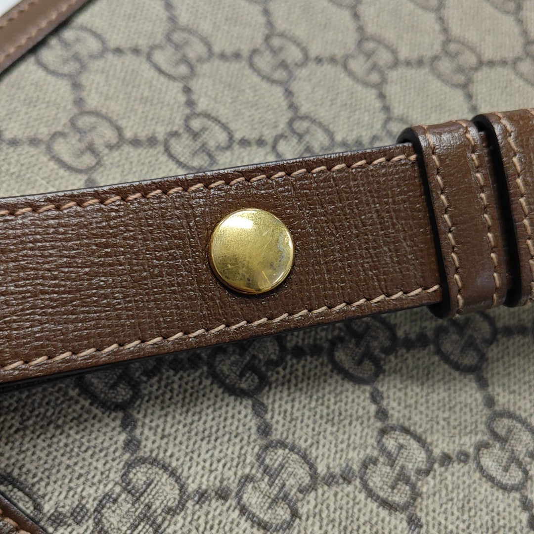 Horsebit 1955 Medium Monogram Coated Canvas Beige