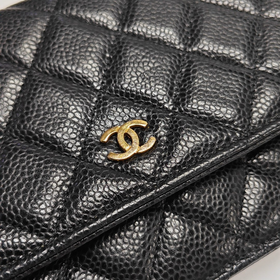 WOC Quilted Grained Calfskin Black