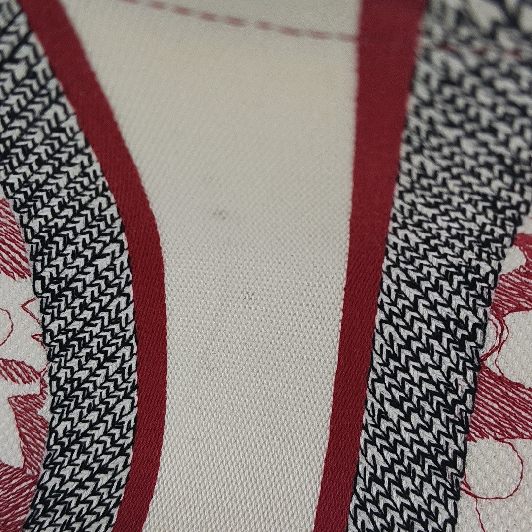 Book Tote Medium Fabric Red