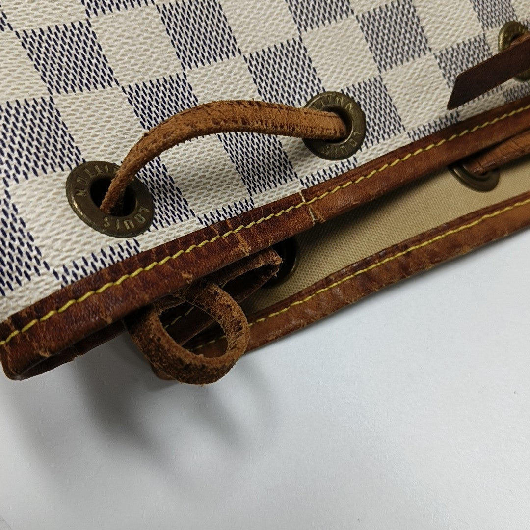 NOÉ GM Damier Azur Coated Canvas White