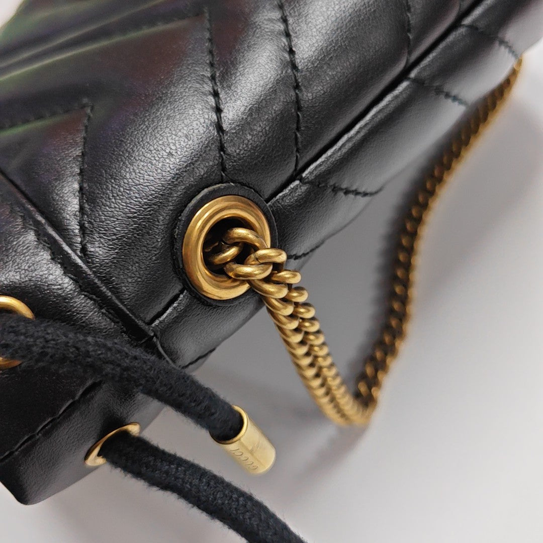 GG Marmont Mini Quilted Calfskin Black