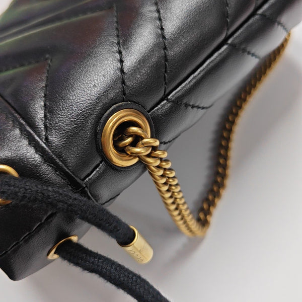 GG Marmont Mini Quilted Calfskin Black