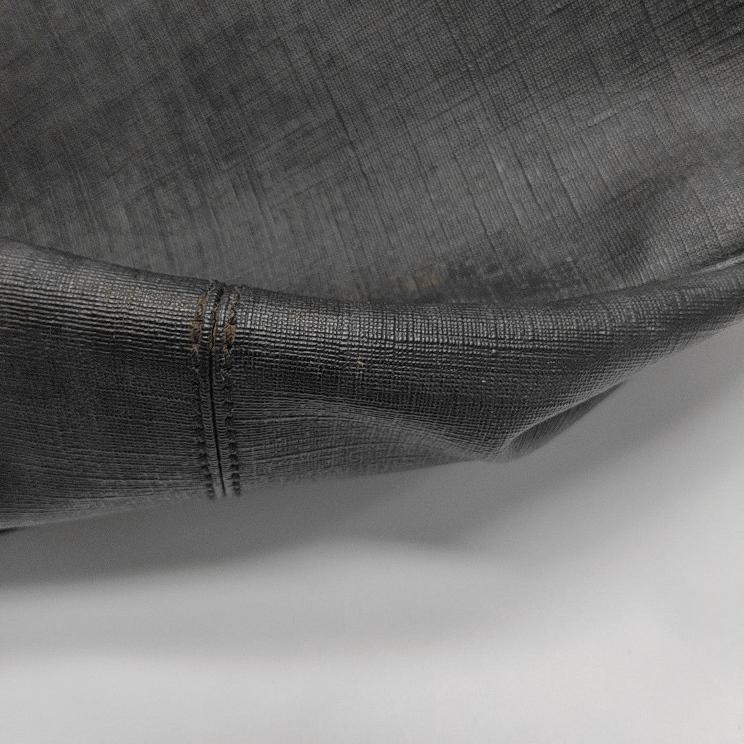 Monogram Coated Canvas Shoulder Bag Black