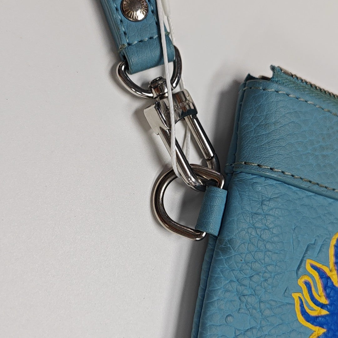 Monogram Calfskin Clutch Blue