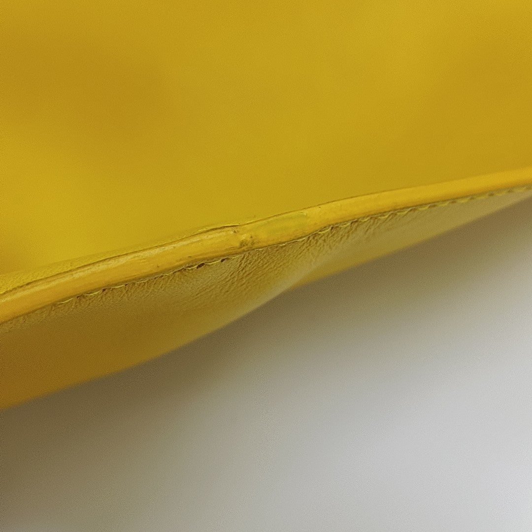 Calfskin Top Handle Bag Medium Yellow