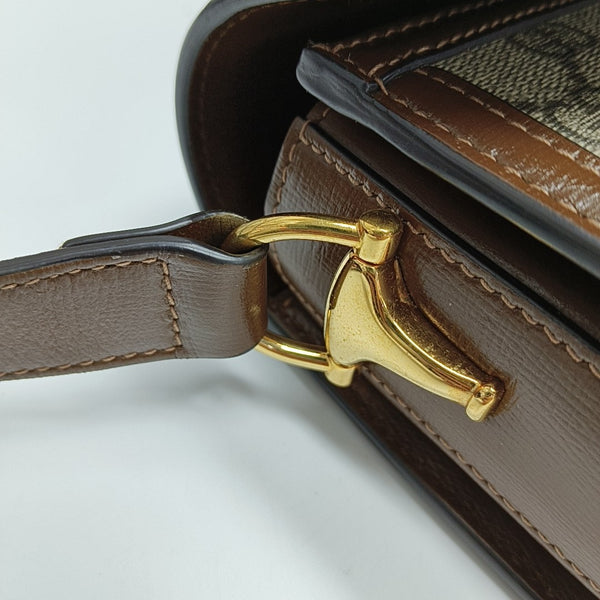 Horsebit 1955 Medium Monogram Coated Canvas Beige
