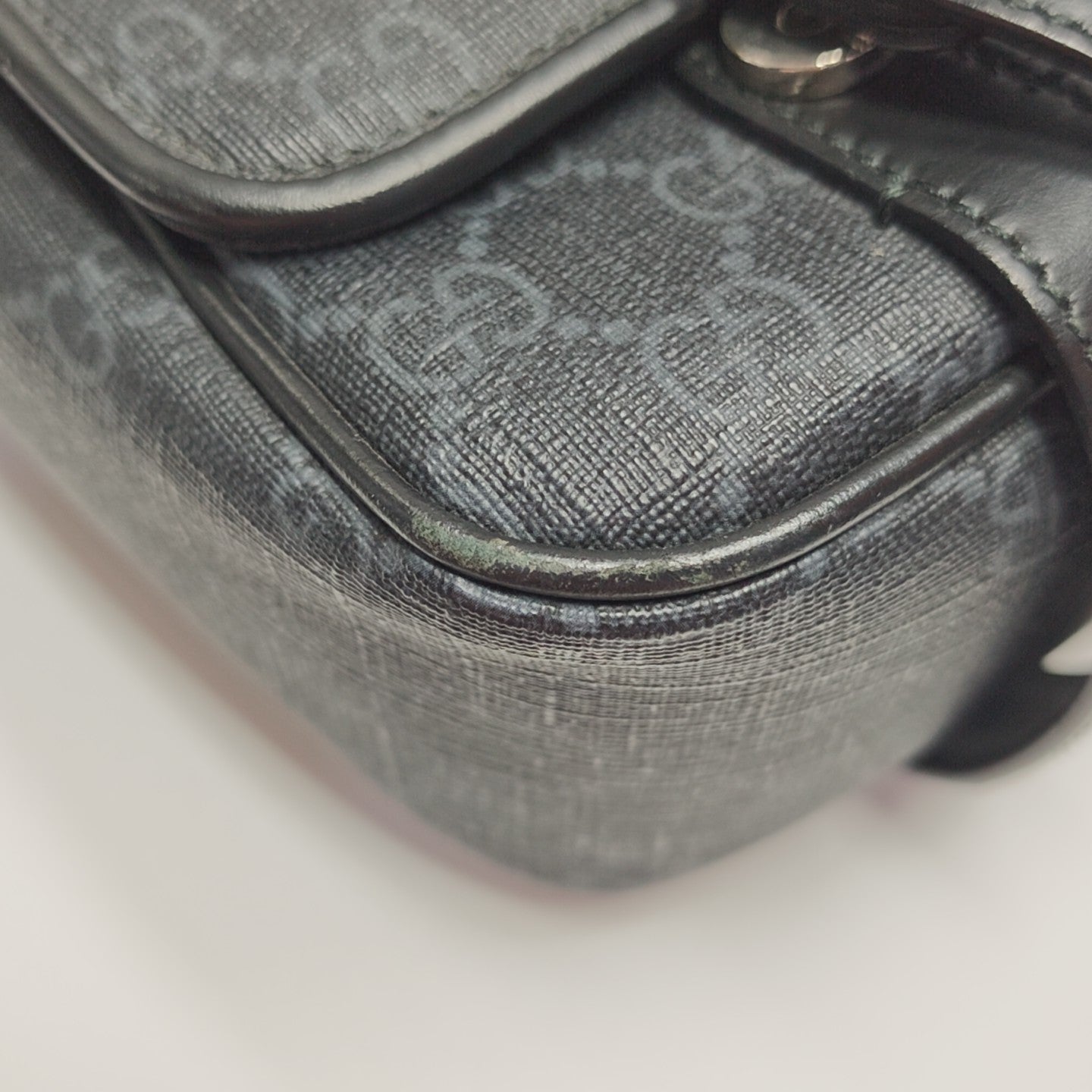 Monogram Coated Canvas Shoulder Bag Black