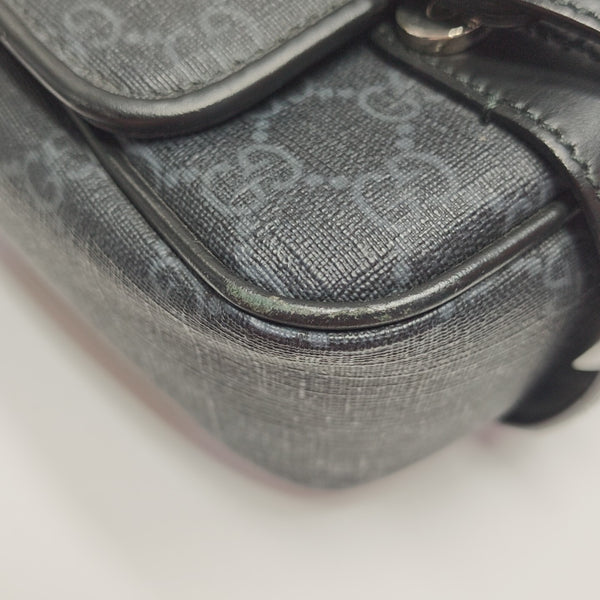 Monogram Coated Canvas Shoulder Bag Black
