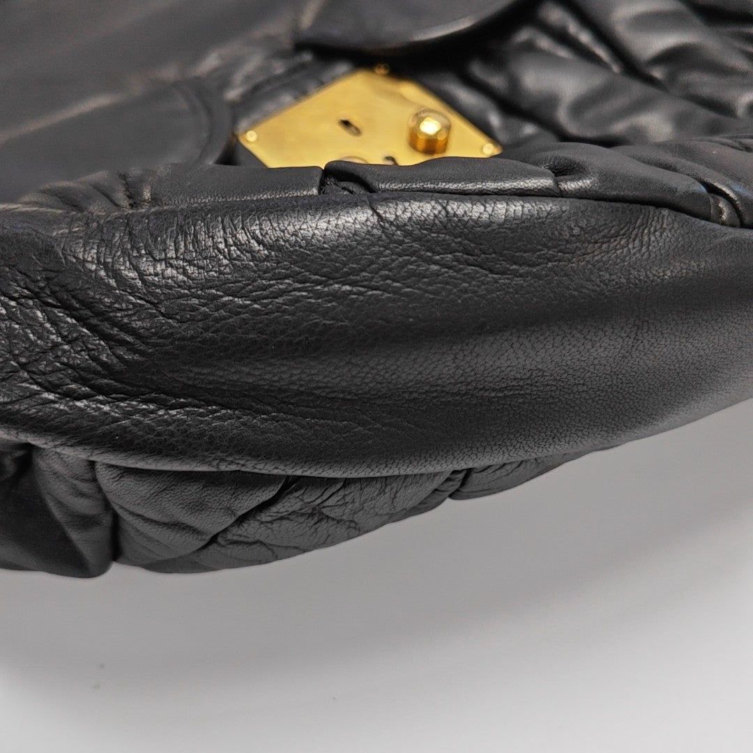 Miu Coffer Quilted Lambskin Black