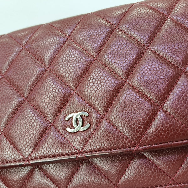 WOC Quilted Grained Calfskin Red