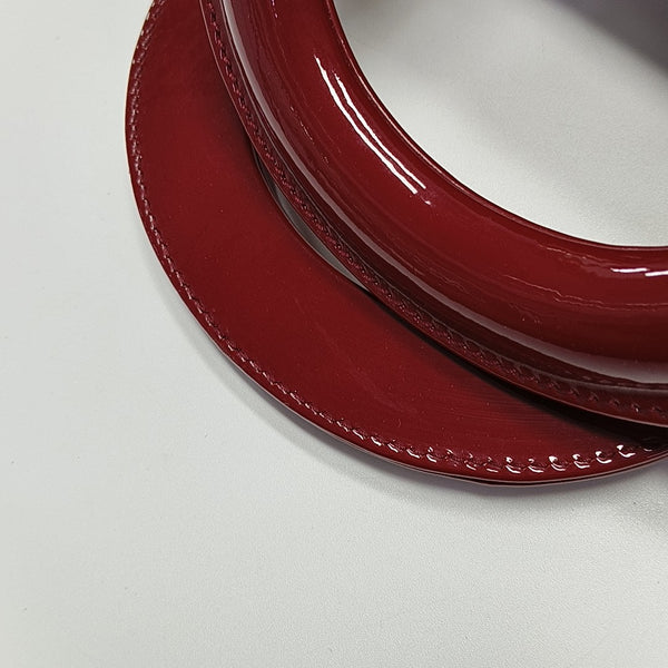 Lady Dior Mini Cannage Patent Calfskin Red