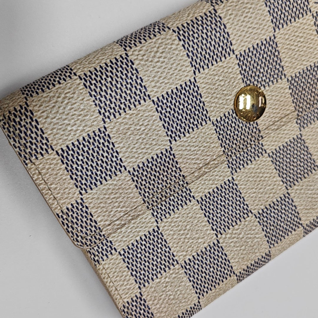 ALEXANDRA Damier Azur Coated Canvas White Wallet