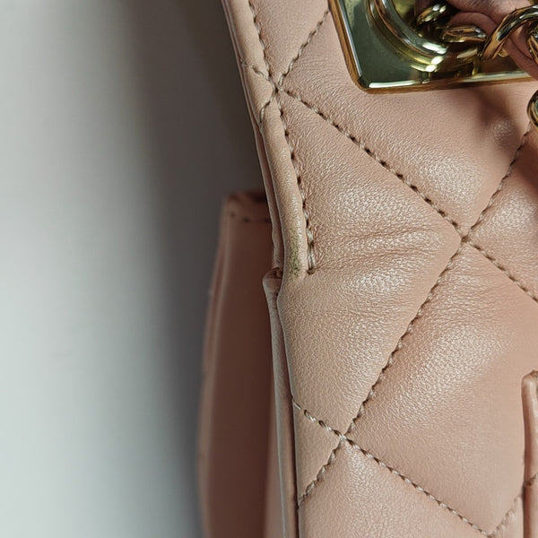TRENDY CC Small Quilted Lambskin Pink