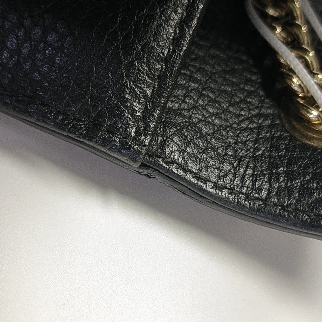 Interlocking G Small Calfskin Black