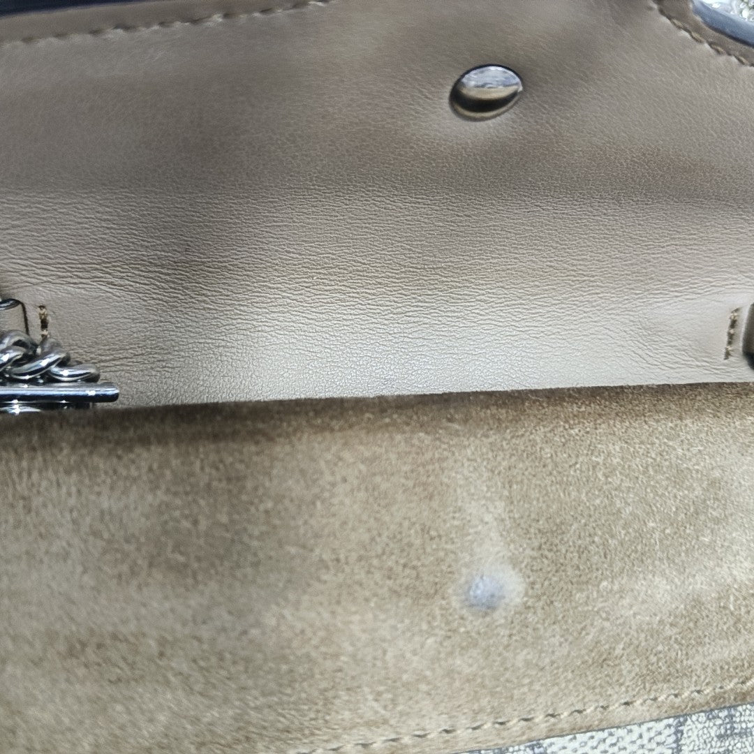 Dionysus Super Mini Monogram Coated Canvas Beige