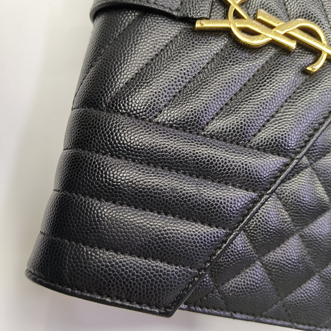 MONOGRAM Medium Chevron Calfskin Black