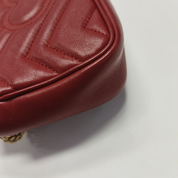 GG Marmont Mini Quilted Calfskin Red