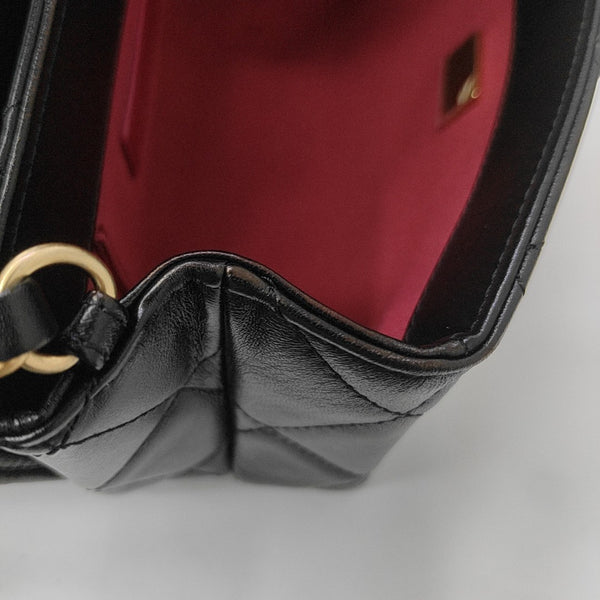 Quilted Lambskin Shoulder Bag Mini Black
