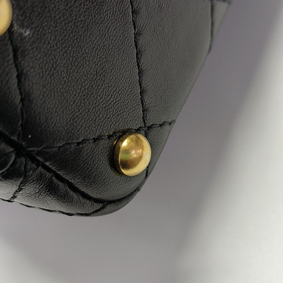 Quilted Lambskin Shoulder Bag Small Black