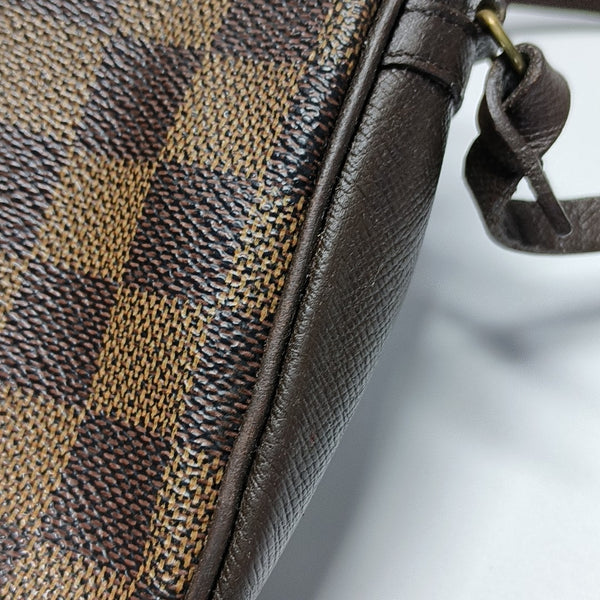 TROUSSE MAKE UP Damier Ebene Coated Canvas Brown