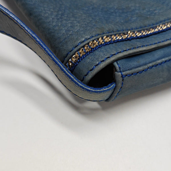 Leather Shoulder Bag Blue
