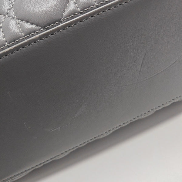 Lady Dior Medium Cannage Lambskin Gray