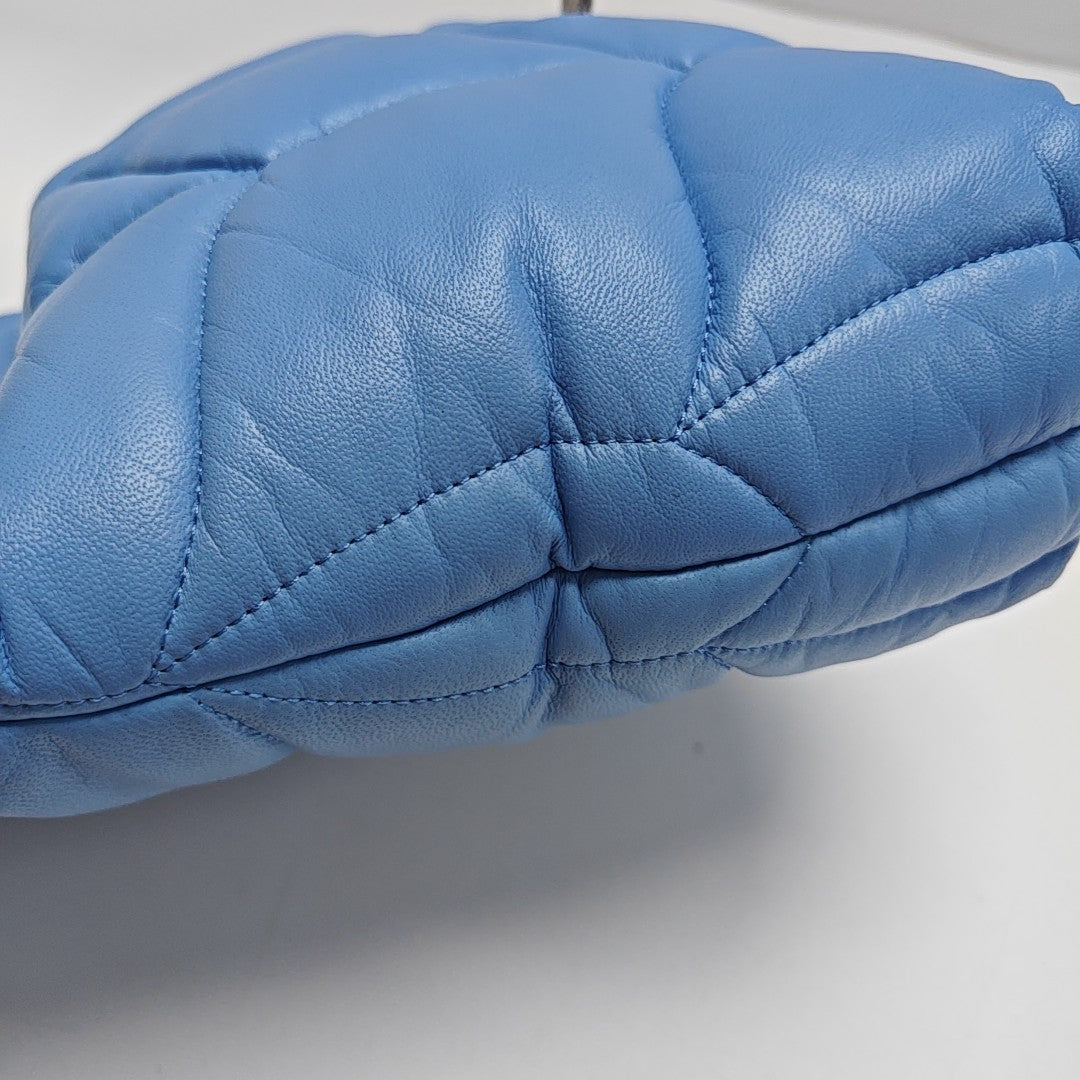 Quilted Lambskin Shoulder Bag Blue